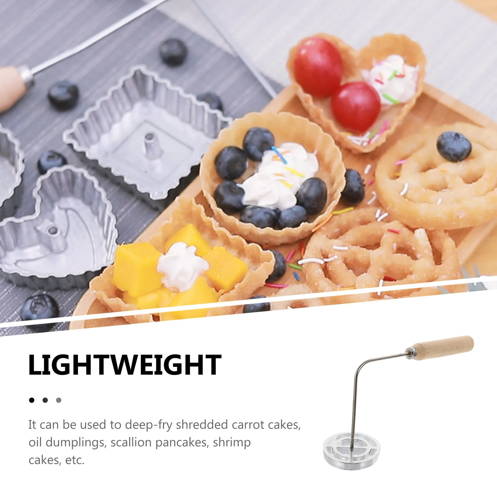 Oil Frying Mold Heavy Duty Aluminum Alloy Wood Handle For Fried Snacks Shredded Carrot Cake Dumpling Scallion Pancake
Oil Frying Mold Heavy Duty Aluminum Alloy Wood Handle For Fried Snacks Shredded Carrot Cake Dumpling Scallion Pancake