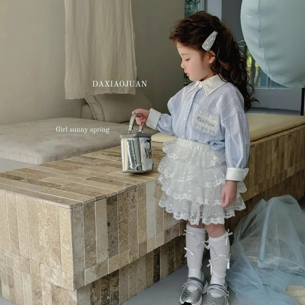 20 25 new girls' Korean period plaid lace labeled small fresh shirt girls blouse children shirts
20 25 new girls' Korean period plaid lace labeled small fresh shirt girls blouse children shirts