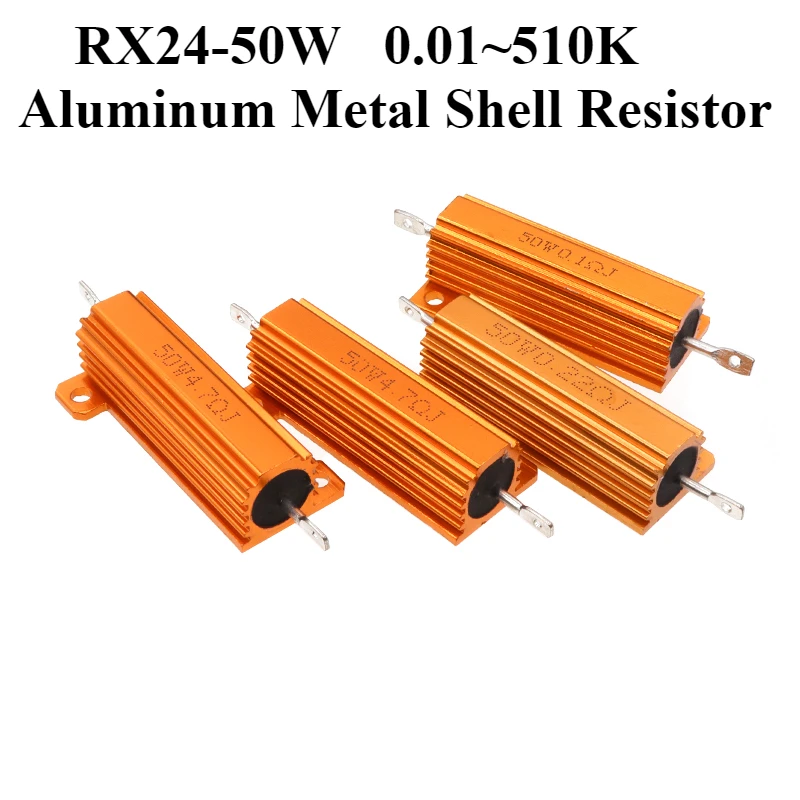 RX24-50W Aluminum Power Metal Shell Case Wirewound Resistor 0.01R ~ 510K 1 6 8 10 20 200 500 1K 100K 300K Ohm Resistance RX24
RX24-50W Aluminum Power Metal Shell Case Wirewound Resistor 0.01R ~ 510K 1 6 8 10 20 200 500 1K 100K 300K Ohm Resistance RX24