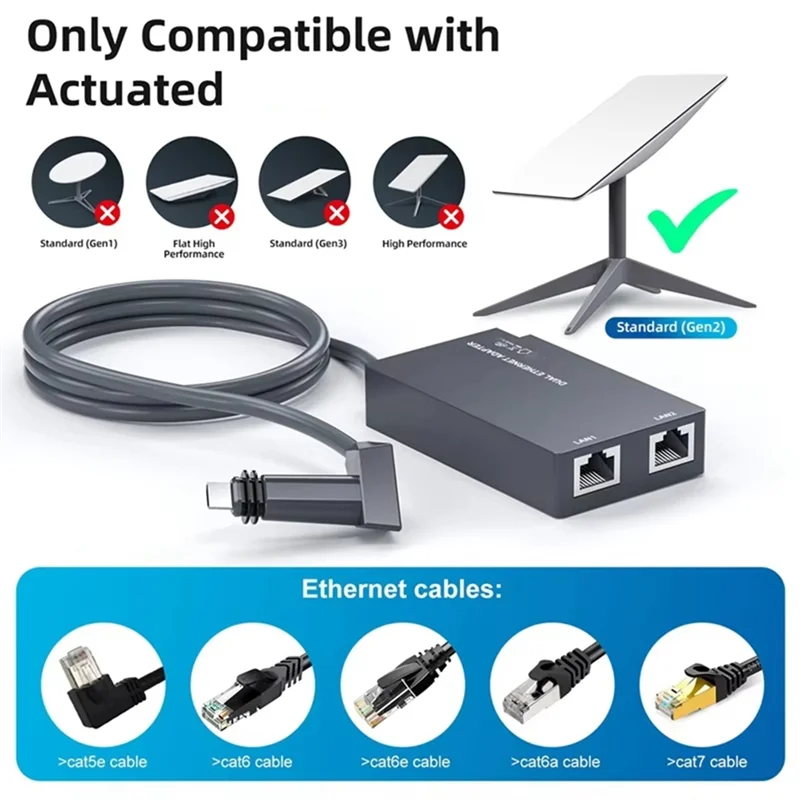 【Must-Haves】Ethernet Adapter For Starlink GEN2 For Starlink GEN2 Ethernet Adapter Dual Network Port Adapter For Starlink
【Must-Haves】Ethernet Adapter For Starlink GEN2 For Starlink GEN2 Ethernet Adapter Dual Network Port Adapter For Starlink