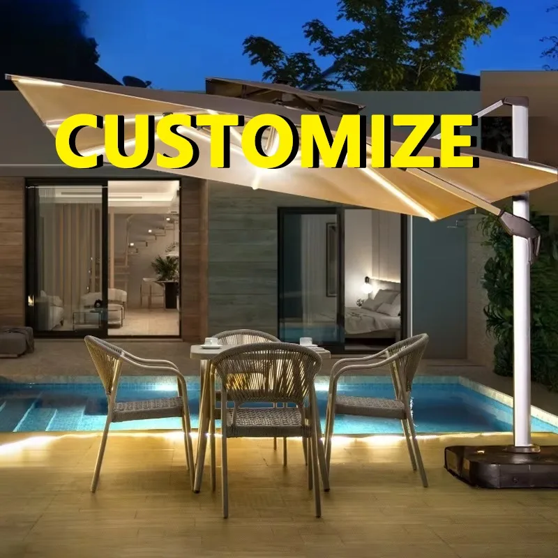 Any Size Custom LED Light Aluminum Umbrella Waterproof UV Resistant Outdoor Garden Hotel Villa Courtyard Commercial Sunshade Stu
Any Size Custom LED Light Aluminum Umbrella Waterproof UV Resistant Outdoor Garden Hotel Villa Courtyard Commercial Sunshade Stu