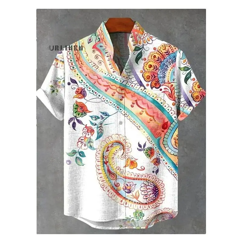 Men's 100% Linen Shirt Vintage Multi-Color Floral Paisley 3D Printed Stand up Collar Casual Fashion Standalone Garment
Men's 100% Linen Shirt Vintage Multi-Color Floral Paisley 3D Printed Stand up Collar Casual Fashion Standalone Garment