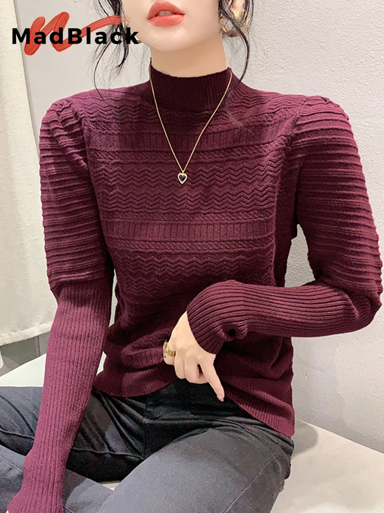 MadBlack European Clothes Sweater Women Turtleneck Slim Warm Knit Tops Long Puff Sleeve Pullovers Autumn Winter New T30859JC
MadBlack European Clothes Sweater Women Turtleneck Slim Warm Knit Tops Long Puff Sleeve Pullovers Autumn Winter New T30859JC