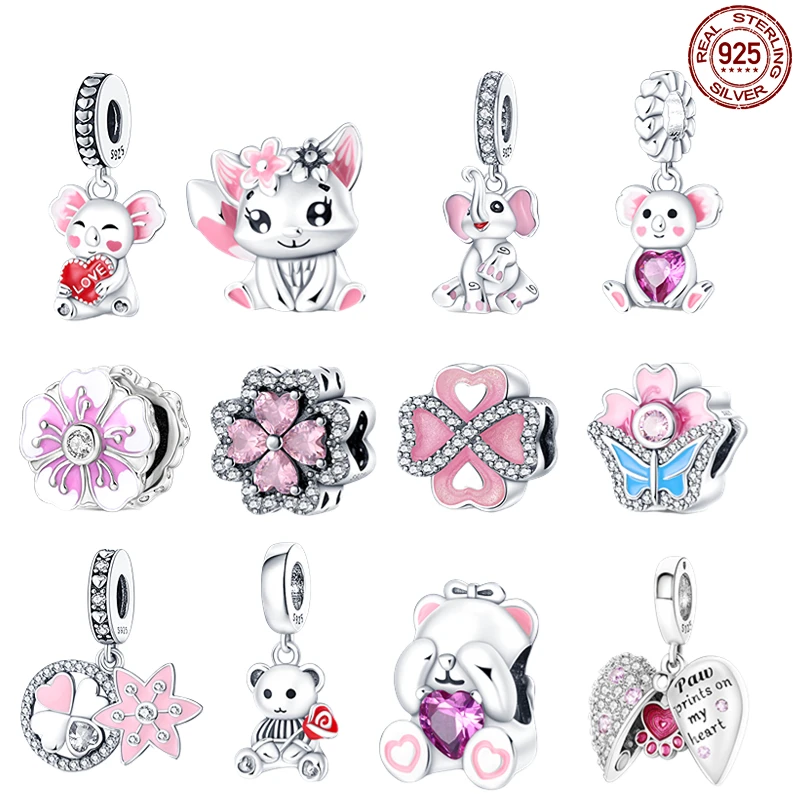 Pink Beads 925 Sterling Silver Heart Love Cute Animal Koala Pendant Pandora Original Bracelet Accessories DIY Women Jewelry
Pink Beads 925 Sterling Silver Heart Love Cute Animal Koala Pendant Pandora Original Bracelet Accessories DIY Women Jewelry
