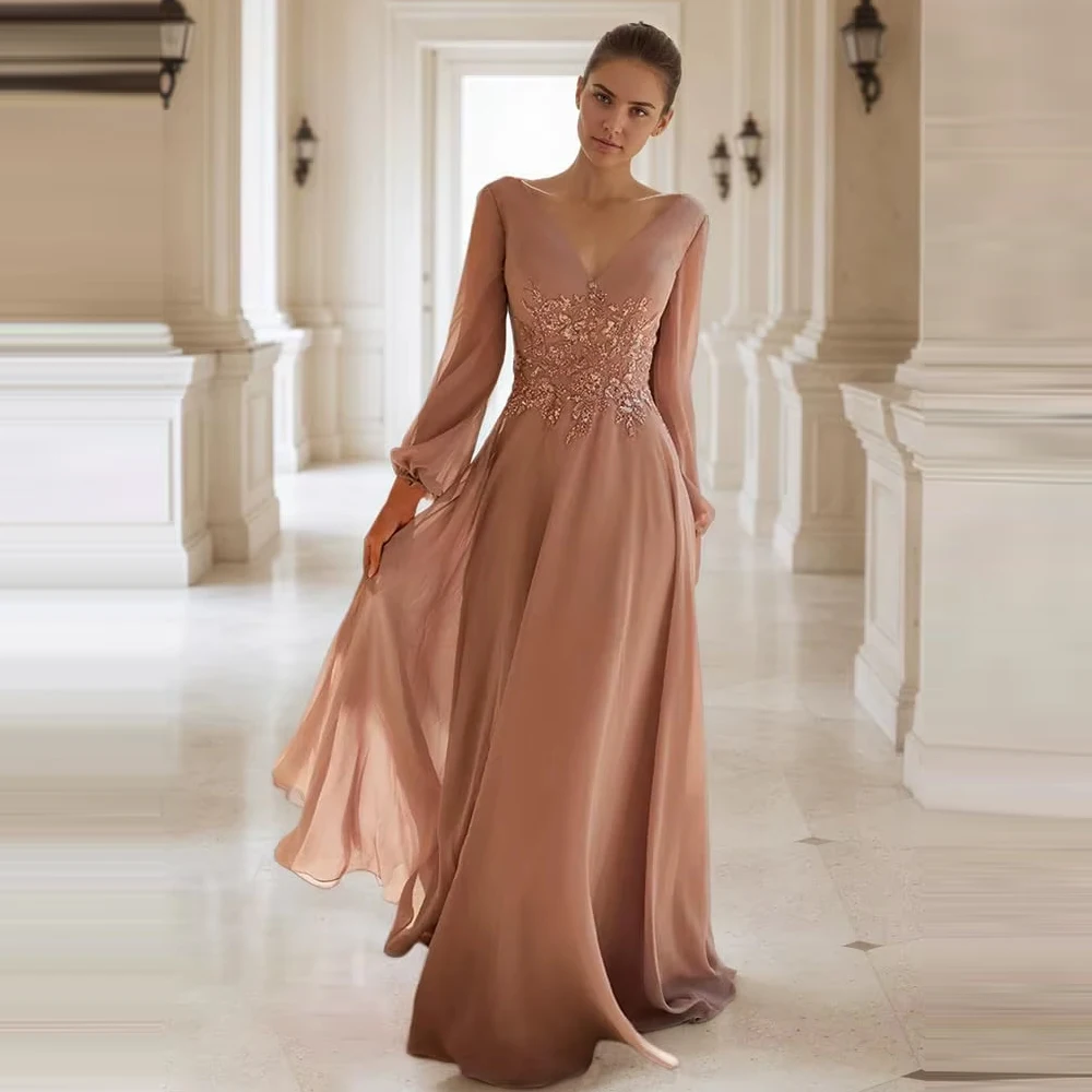 Customized Long Sleeve Mother of The Bride Dresses Lace Applique Chiffon Formal Party Dress Wedding Party Dresses
Customized Long Sleeve Mother of The Bride Dresses Lace Applique Chiffon Formal Party Dress Wedding Party Dresses 