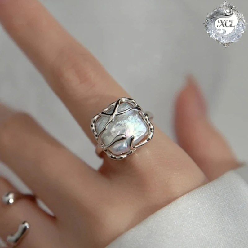XCL Modian Irregular Water Drop Square Ring 925 Sterling Silver Fashion Adjustable Size 6-8 Finger Rings for Women Fine Jewelry
XCL Modian Irregular Water Drop Square Ring 925 Sterling Silver Fashion Adjustable Size 6-8 Finger Rings for Women Fine Jewelry