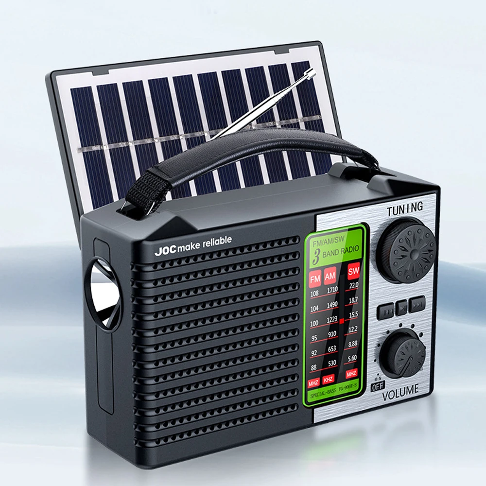 Портативное FM/AM/SW радио, уличный беспроводной Bluetooth-динамик, поддержка TF-карты, USB-приемник, Bluetooth солнечное зарядное устройство, перезаряжаемое
Портативное FM/AM/SW радио, уличный беспроводной Bluetooth-динамик, поддержка TF-карты, USB-приемник, Bluetooth солнечное зарядное устройство, перезаряжаемое
