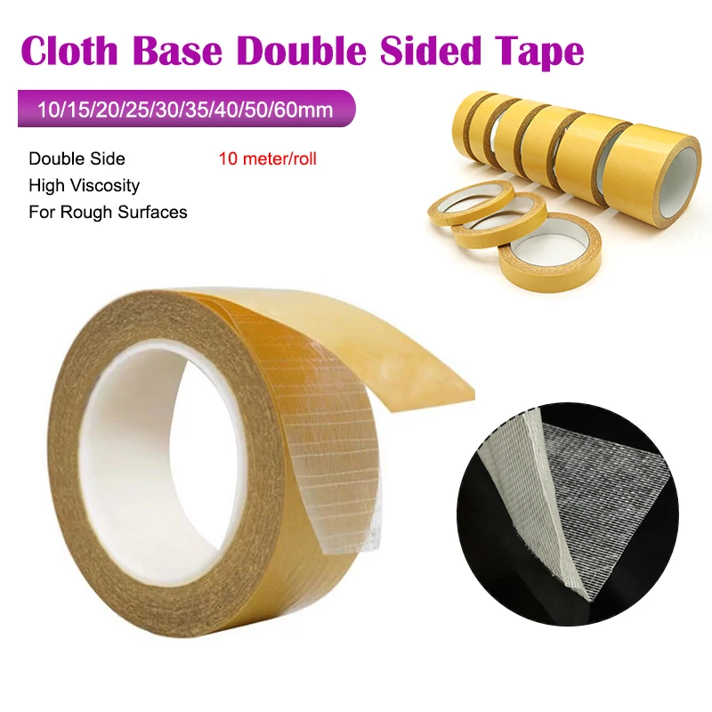 10m High Viscosity Double Sided Cloth Base Tapes Strong Sticky Traceless Waterproof Carpet Adhesive Fiber Gummed Fixation Tape
10m High Viscosity Double Sided Cloth Base Tapes Strong Sticky Traceless Waterproof Carpet Adhesive Fiber Gummed Fixation Tape