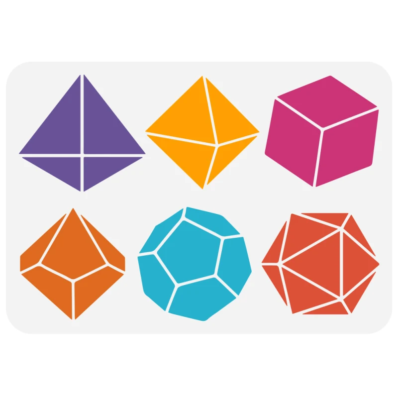 Трафарет для рисования полигедровых костей, 8,3x11,7 дюйма, многоразовый трафарет для рисования политопом, пластиковые кости для животных, трафарет для рисования
Трафарет для рисования полигедровых костей, 8,3x11,7 дюйма, многоразовый трафарет для рисования политопом, пластиковые кости для животных, трафарет для рисования