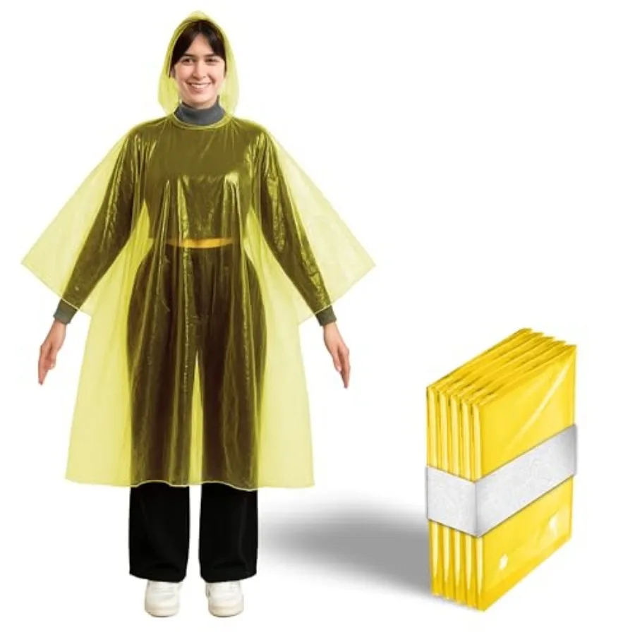 Better Office Products Disposable Yellow Rain Ponchos with Hood for Adults Thicker Gauge,Emergency Ponchos, Lightweight
Better Office Products Disposable Yellow Rain Ponchos with Hood for Adults Thicker Gauge,Emergency Ponchos, Lightweight