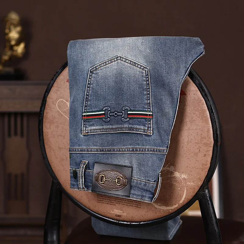 Light luxury high-end jeans for men's fashion 2024 New elastic slim fit small straight leg seasonal trend versatile long pants
Light luxury high-end jeans for men's fashion 2024 New elastic slim fit small straight leg seasonal trend versatile long pants