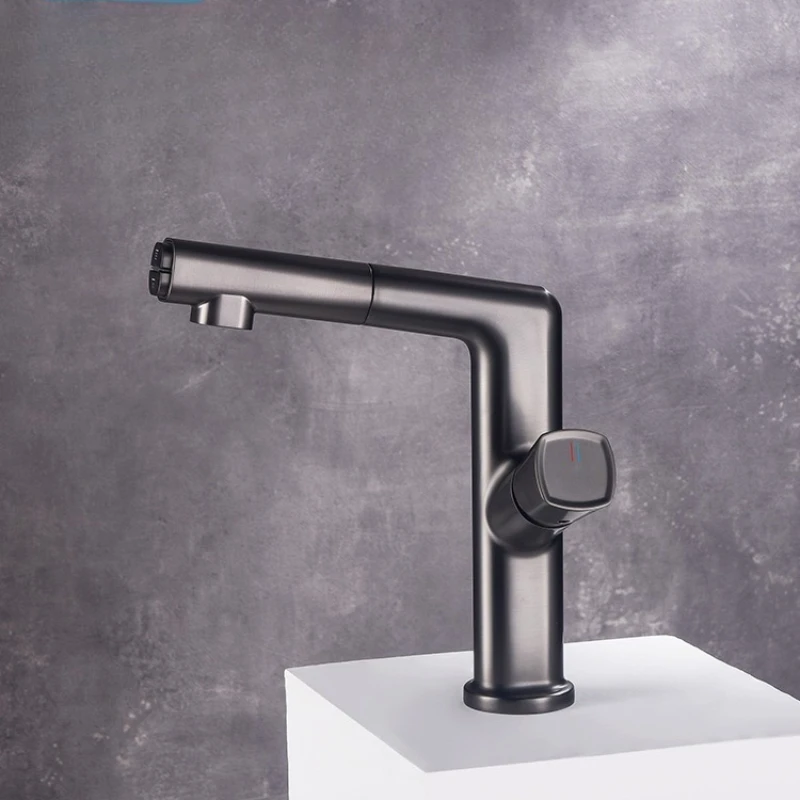 Медная раковина с выдвижным смесителем для мытья рта, умывальник для горячей и холодной воды, ванная комната, умывальник, смеситель 
Медная раковина с выдвижным смесителем для мытья рта, умывальник для горячей и холодной воды, ванная комната, умывальник, смеситель