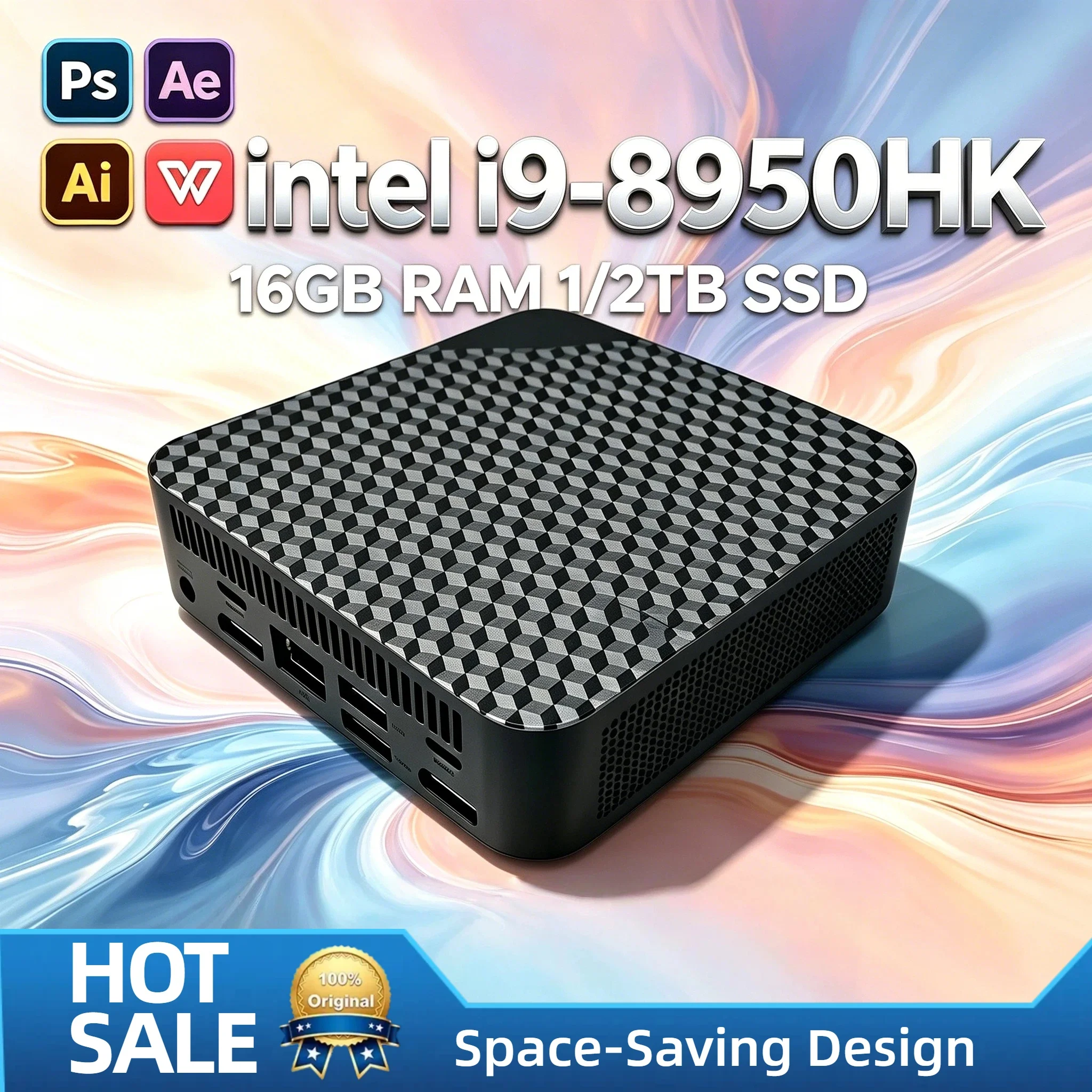 Intel i9-8950HK Portable Mini PC 16GB M.2 NVMe SSD Triple 4K Display WiFi6 BT5.2 Silent Cooling Home Office Desktop Pro Speed
Intel i9-8950HK Portable Mini PC 16GB M.2 NVMe SSD Triple 4K Display WiFi6 BT5.2 Silent Cooling Home Office Desktop Pro Speed
