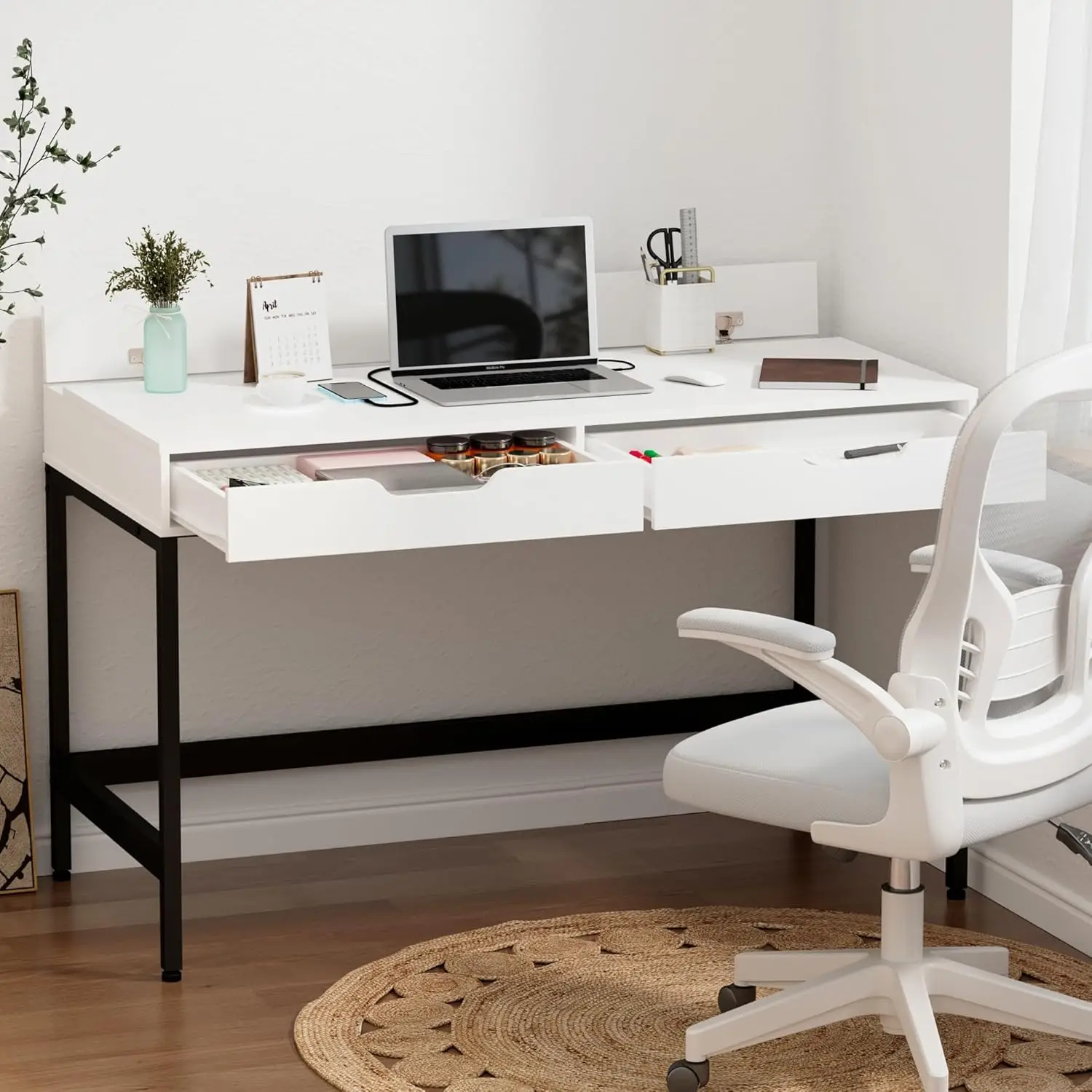 Home Office Gaming Computer Desk with Hidden Storage Drawers Compact White, Customized
Home Office Gaming Computer Desk with Hidden Storage Drawers Compact White, Customized