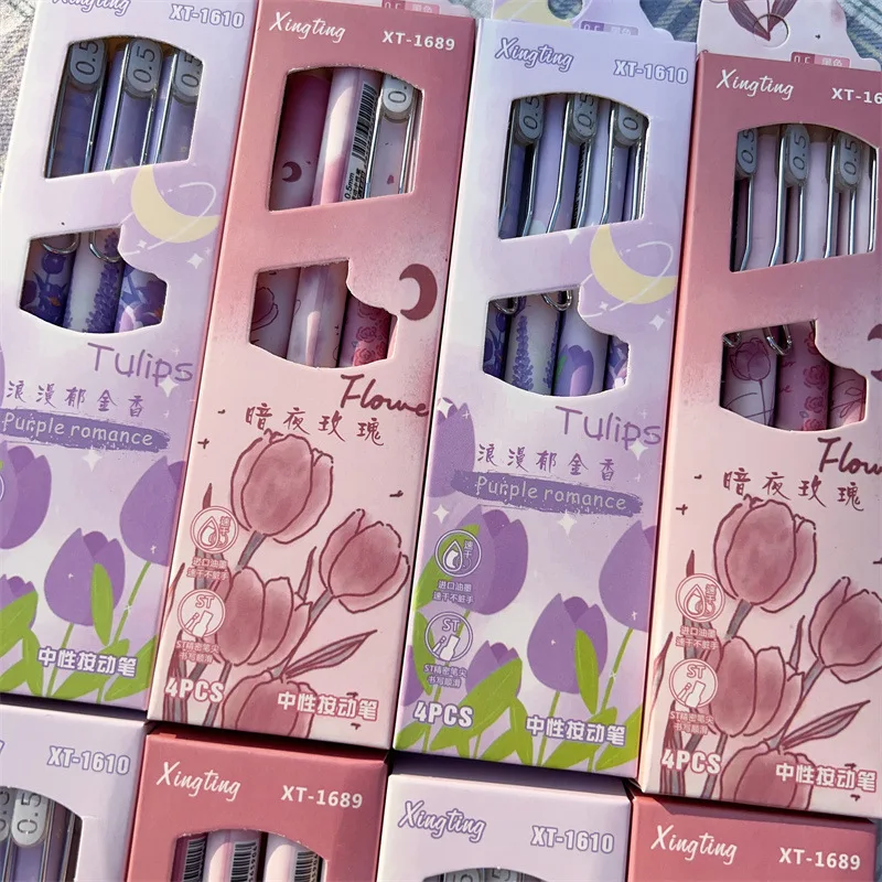32 pcs/lot Creative Rose Tulip Press Gel Pen Cute 0.5mm Black Ink Neutral Pens For Writing Office School Supplies
32 pcs/lot Creative Rose Tulip Press Gel Pen Cute 0.5mm Black Ink Neutral Pens For Writing Office School Supplies