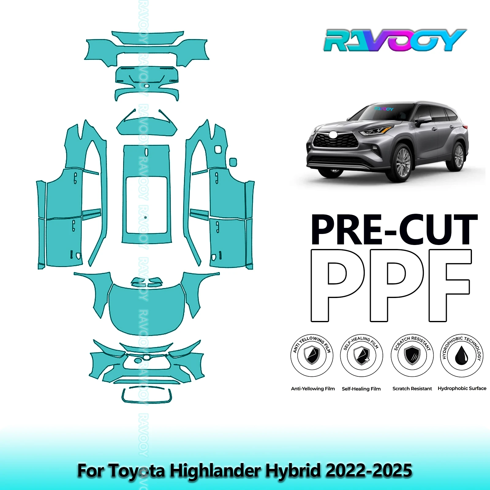 Car Precut PPF Paint Protection Film Full Vehicle For Toyota Highlander Hybrid 2022-2025
Car Precut PPF Paint Protection Film Full Vehicle For Toyota Highlander Hybrid 2022-2025