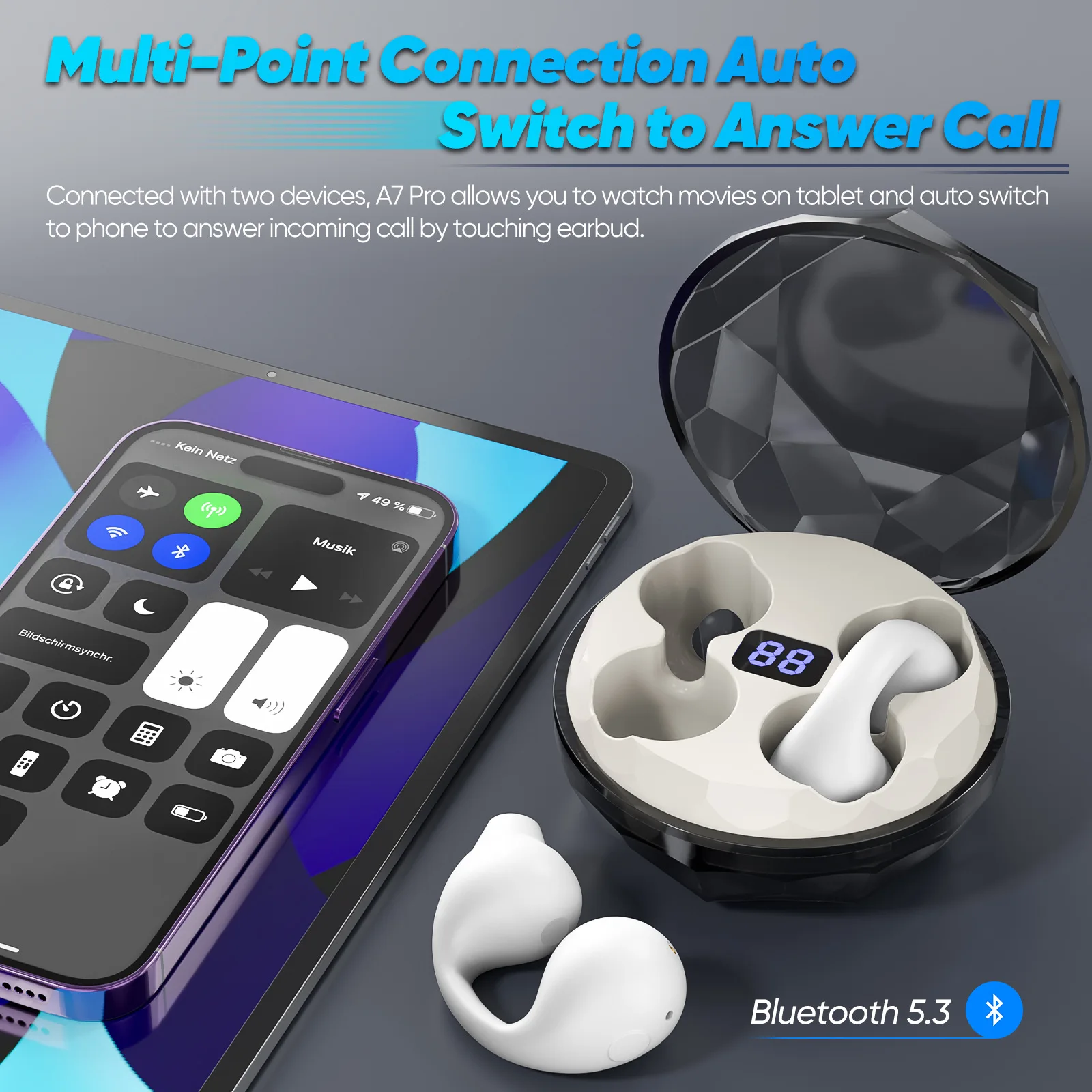 Popular KM88 Wireless Bluetooth Headset Clip-ear Binaural Stereo Hi-fi Deep Bass High-end Sound Quality Noise Reduction Earphone
Popular KM88 Wireless Bluetooth Headset Clip-ear Binaural Stereo Hi-fi Deep Bass High-end Sound Quality Noise Reduction Earphone
