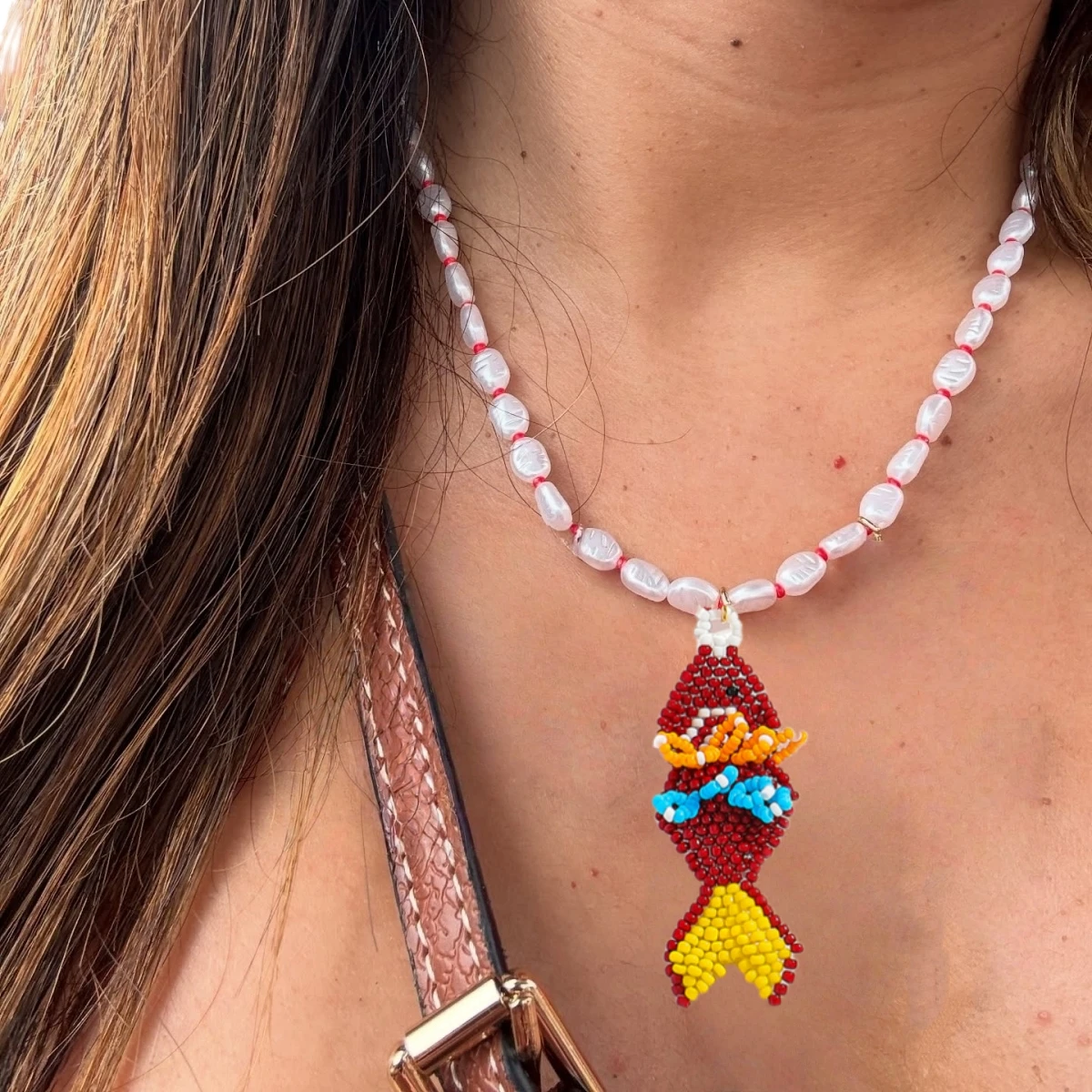 Beaded Fish Peandant Pearl Necklace For Women Bohemia Vintage Handmade Seed Beads Statement Jewely Summer Vacation Gift 
Beaded Fish Peandant Pearl Necklace For Women Bohemia Vintage Handmade Seed Beads Statement Jewely Summer Vacation Gift