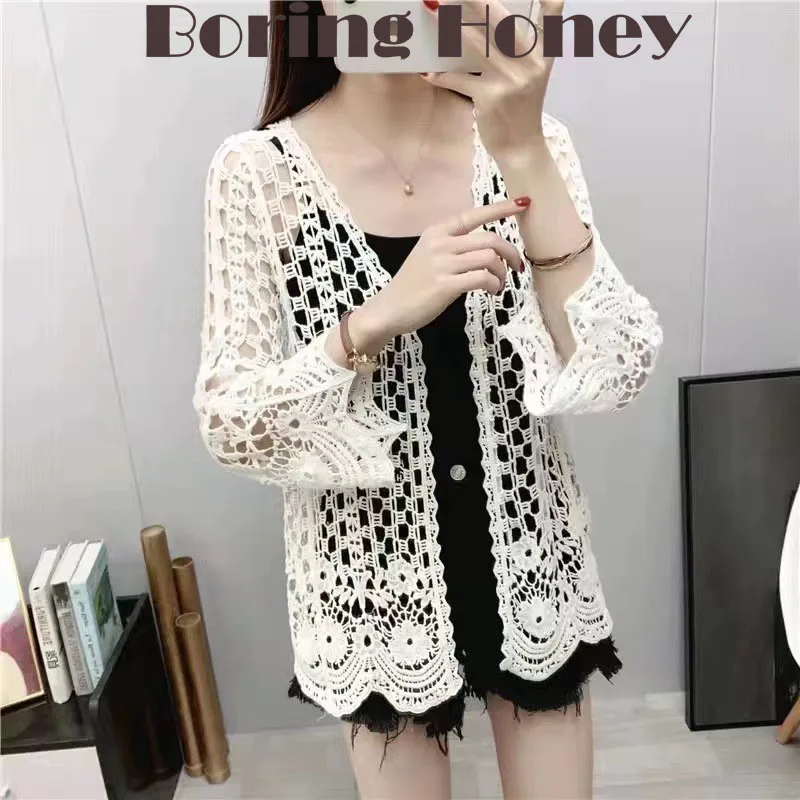 Boring Honey Spring Summer New Holiday Seaside Beach Coat Loose Thin Outside Cardigan Blouse Women's Knitted Hollow Shawl Blouse
Boring Honey Spring Summer New Holiday Seaside Beach Coat Loose Thin Outside Cardigan Blouse Women's Knitted Hollow Shawl Blouse