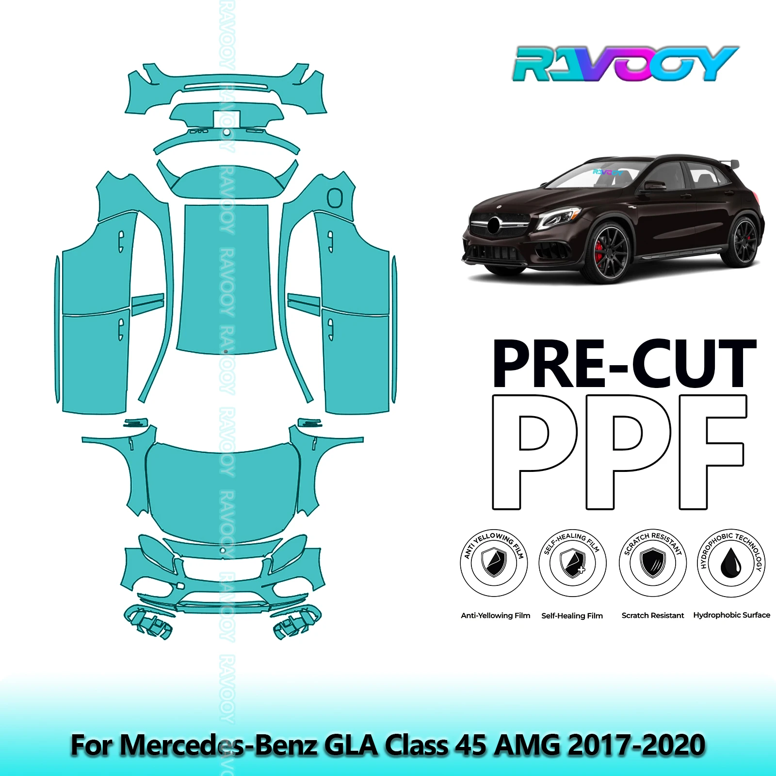 Full Vehicle Clear Bra Precut PPF Paint Protection Film For Mercedes-Benz GLA Class 45 AMG 2017-2020
Full Vehicle Clear Bra Precut PPF Paint Protection Film For Mercedes-Benz GLA Class 45 AMG 2017-2020