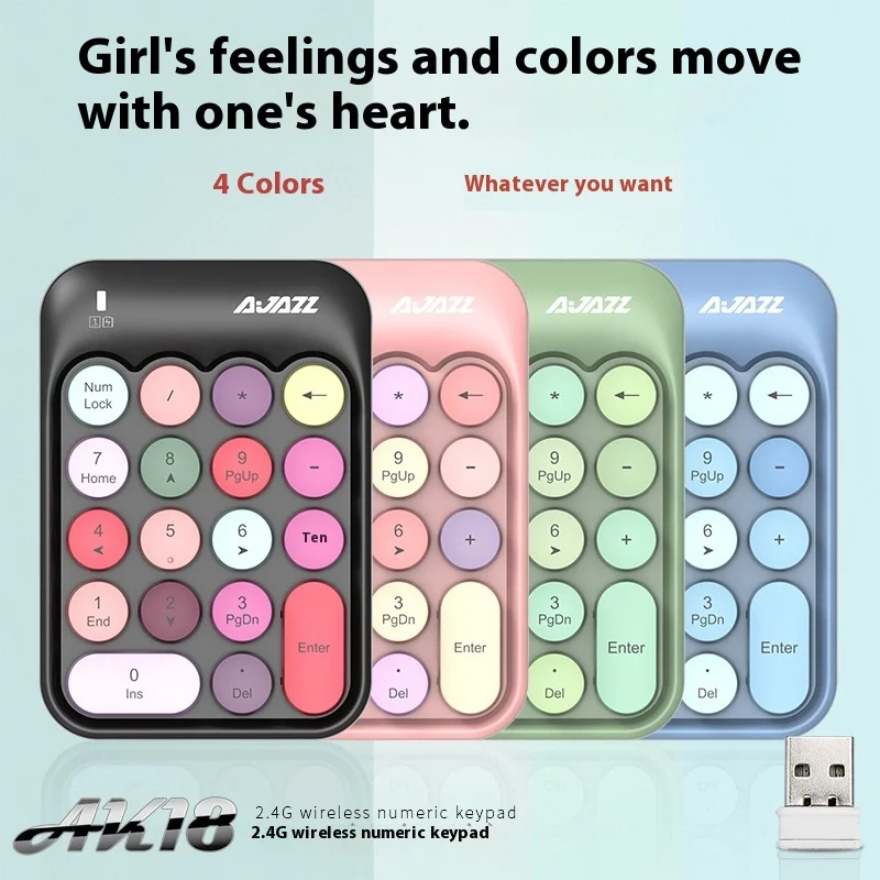 Ajazz Ak182.4g Wireless Digital Keyboard Chocolate Keyboard Cap Finance With Mini Wireless Keyboard Multi-Scene General
Ajazz Ak182.4g Wireless Digital Keyboard Chocolate Keyboard Cap Finance With Mini Wireless Keyboard Multi-Scene General