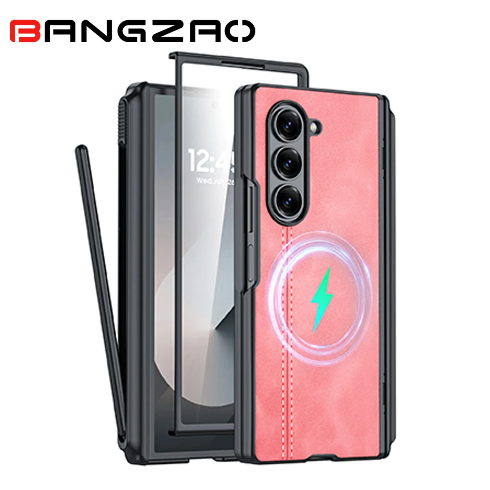 Luxury Leather Shockproof Cover for Galaxy Z Fold 6 with S Pen Holder,Built-in 9H Screen Protector & Hinge Protection-Pink
Luxury Leather Shockproof Cover for Galaxy Z Fold 6 with S Pen Holder,Built-in 9H Screen Protector & Hinge Protection-Pink