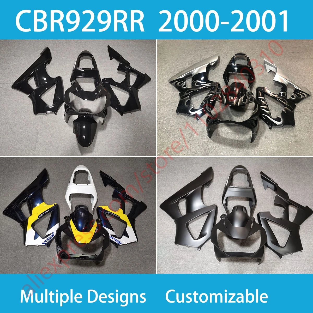 For Honda CBR900RR 2000 2001 Injection Fairing Kit Motorcycle CBR929RR 00 01 Aftermarket Motorcycle Fairings Glassy Matte Black
For Honda CBR900RR 2000 2001 Injection Fairing Kit Motorcycle CBR929RR 00 01 Aftermarket Motorcycle Fairings Glassy Matte Black