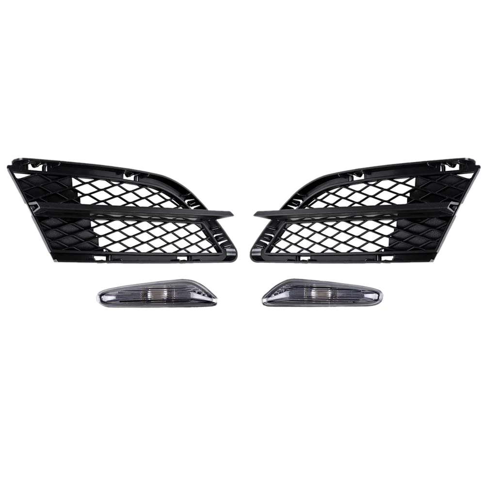 Front Black Bumper Lower Fog Light Grille Mesh Grill Compatible and Matching LED Turn Signal Side Marker Light Covers for 08-11
Front Black Bumper Lower Fog Light Grille Mesh Grill Compatible and Matching LED Turn Signal Side Marker Light Covers for 08-11