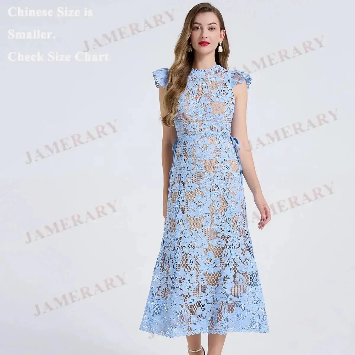 Brand 3D Flower Embroidery Summer Luxury Formal Evening Lace Dresses Women Ruffle Long Sheath Dress Hollow Out Wedding Vestidos
Brand 3D Flower Embroidery Summer Luxury Formal Evening Lace Dresses Women Ruffle Long Sheath Dress Hollow Out Wedding Vestidos