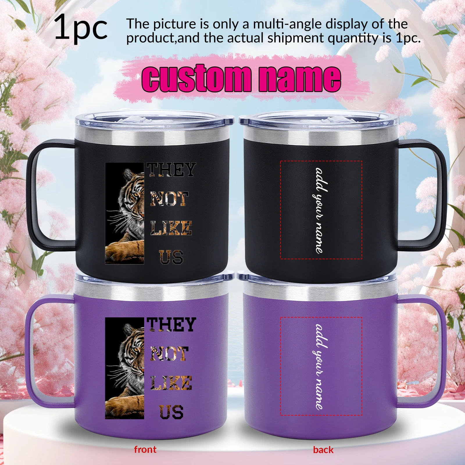 14oz Print Tiger "THEY NOT LIKE US" Customize Name Water Cups Stainless Steel Coffee Cups Tea Mugs Drink Cup Office Pratical Mug
14oz Print Tiger "THEY NOT LIKE US" Customize Name Water Cups Stainless Steel Coffee Cups Tea Mugs Drink Cup Office Pratical Mug