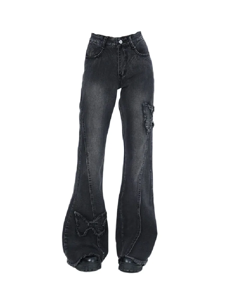American Retro Washed Black Flare Jeans Low Waist Slim Bell Bottoms Gyaru Fashion E-girl Denim Pant Trousers High Street Gothic
American Retro Washed Black Flare Jeans Low Waist Slim Bell Bottoms Gyaru Fashion E-girl Denim Pant Trousers High Street Gothic