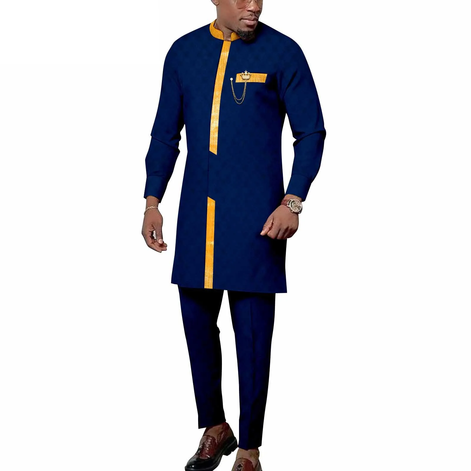 African Suits for Men Tracksuit Embroidery Shirts and Pant 2 Piece Set Ankara Outfits Dashiki Clothes with Chain
African Suits for Men Tracksuit Embroidery Shirts and Pant 2 Piece Set Ankara Outfits Dashiki Clothes with Chain