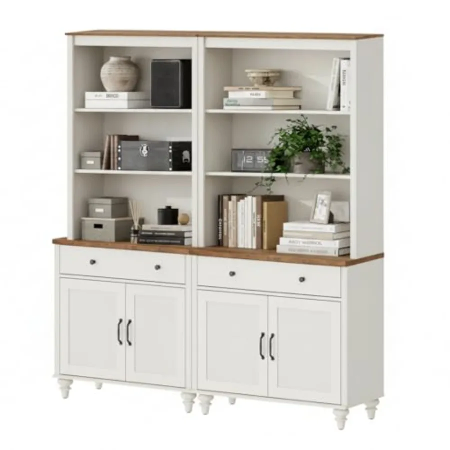White 5 Tier Bookcase 72 Tall Bookshelf with Barn Doors Farmhouse Large Display Book Shelf with 2 Drawers and Storage Cabinet M
White 5 Tier Bookcase 72 Tall Bookshelf with Barn Doors Farmhouse Large Display Book Shelf with 2 Drawers and Storage Cabinet M