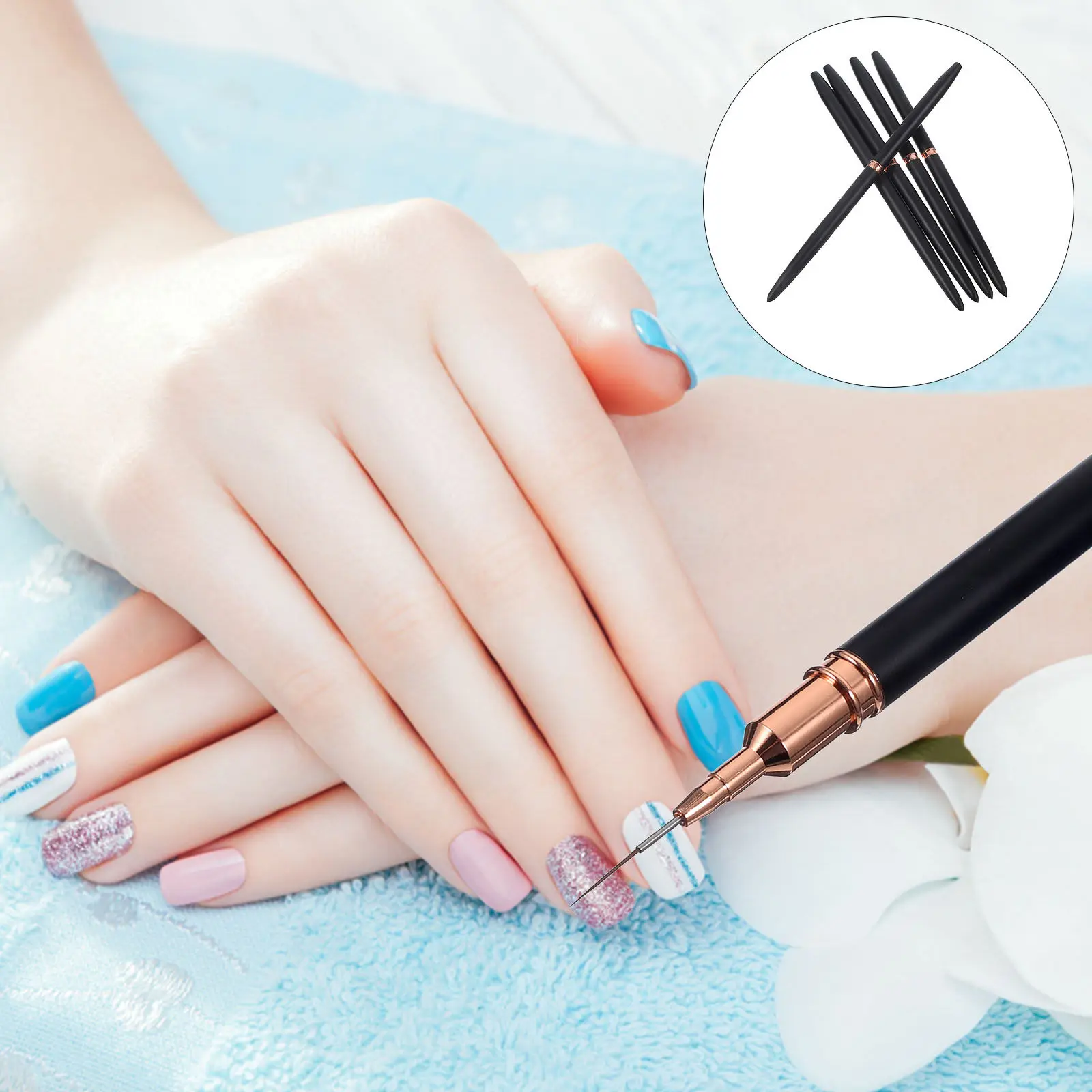 5Pcs Nail Art Liner Pens Portable Compact Manicure Tools for Home Salon Nail Design Drawing Brushes Manicure Liner
5Pcs Nail Art Liner Pens Portable Compact Manicure Tools for Home Salon Nail Design Drawing Brushes Manicure Liner