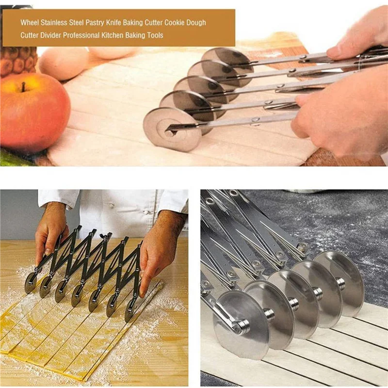 A63X-2X 5-Wheel Pastry Cutter Pizza Cutter Multi Wheel Dough Cutters Expandable Pizza Slicer Baking Roller Pastry Knife
A63X-2X 5-Wheel Pastry Cutter Pizza Cutter Multi Wheel Dough Cutters Expandable Pizza Slicer Baking Roller Pastry Knife