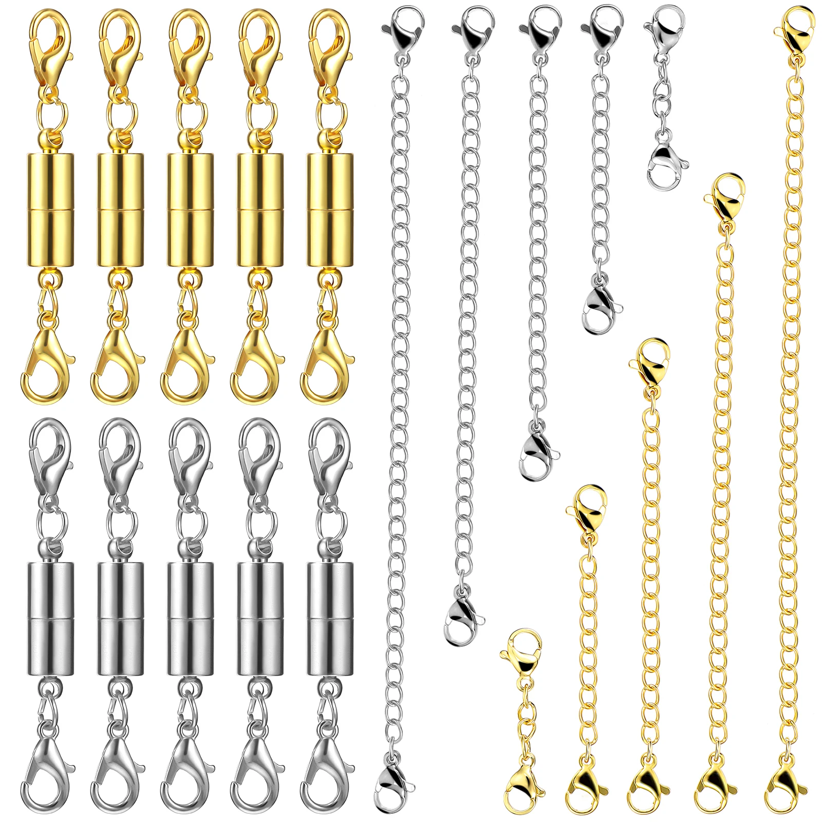 10 Pcs Chain Extenders Magnetic Necklace Clasps Silver Jewelry Making DIY Bracelet Extender Necklace Shortener Lobster Clasps
10 Pcs Chain Extenders Magnetic Necklace Clasps Silver Jewelry Making DIY Bracelet Extender Necklace Shortener Lobster Clasps