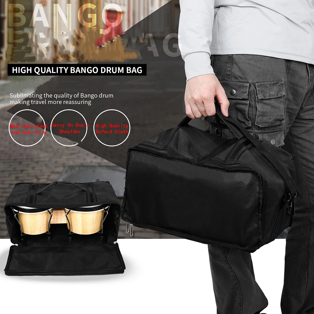Сумка для бонго-барабана, защита ручного барабана, портативные стандартные сумки для музыкальных инструментов, черный материал из ткани Оксфорд, водонепроницаемый бонго-барабан
Сумка для бонго-барабана, защита ручного барабана, портативные стандартные сумки для музыкальных инструментов, черный материал из ткани Оксфорд, водонепроницаемый бонго-барабан