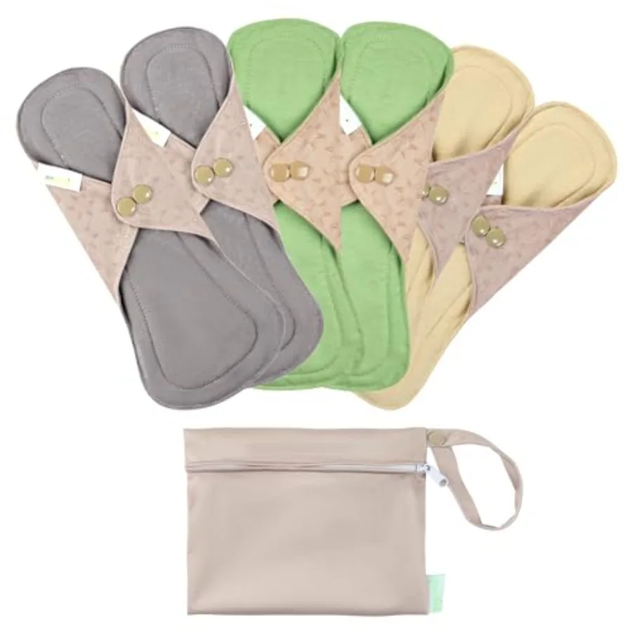 6 Pcs Reusable Menstrual Pads, Ultra Absorbent Cloth Pads for Heavy Flow, Sanitary for Teens, Women, Nonslip, Inner Mustard Yel
6 Pcs Reusable Menstrual Pads, Ultra Absorbent Cloth Pads for Heavy Flow, Sanitary for Teens, Women, Nonslip, Inner Mustard Yel