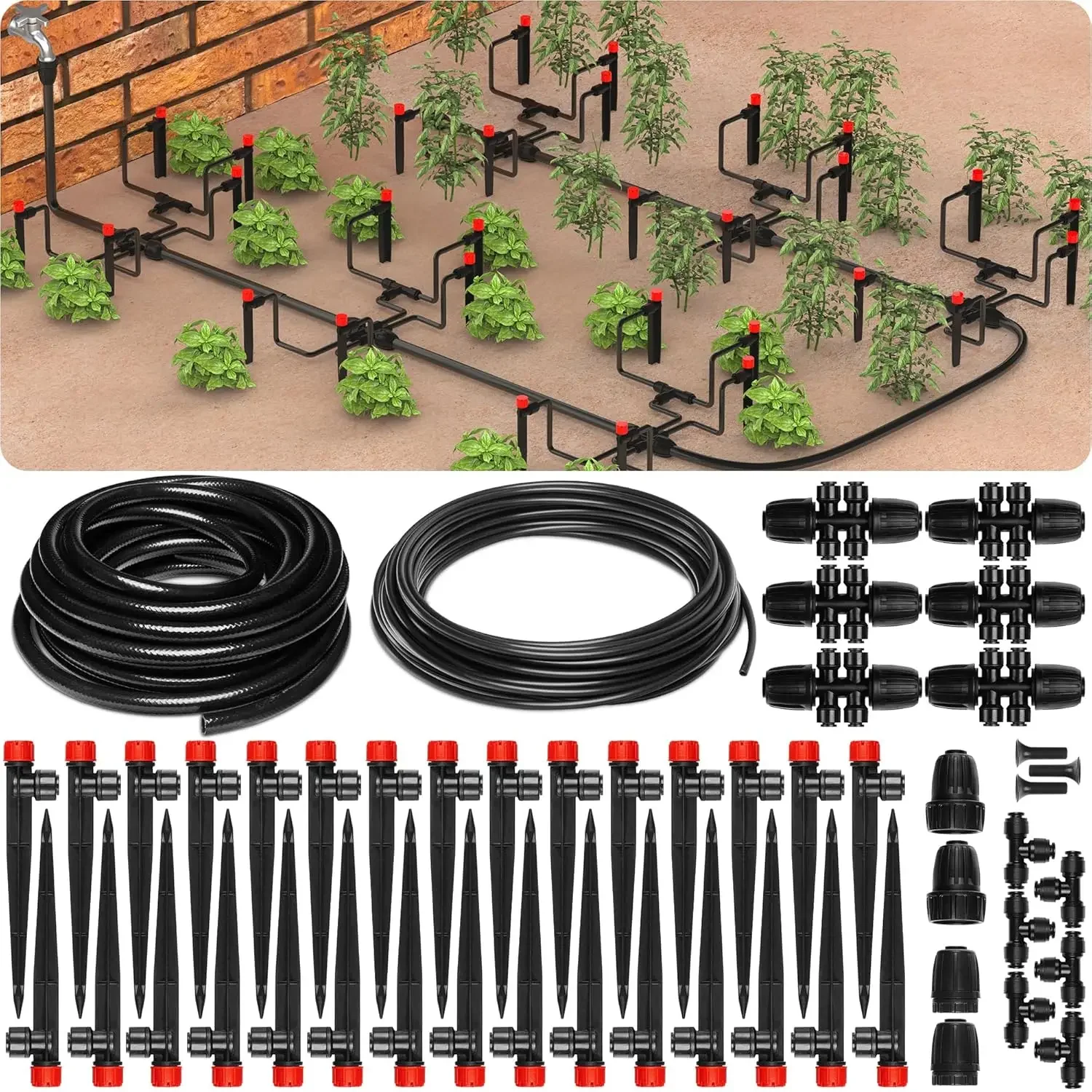 NEW Drip Irrigation System - Adjustable Quick Connect Irrigation System for Garden up to 131ft
NEW Drip Irrigation System - Adjustable Quick Connect Irrigation System for Garden up to 131ft