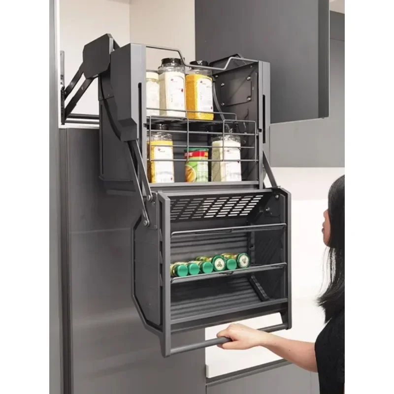 Cross borderCabinet hanging lifting basket pull-down kitchen high kitchen cabinet refrigerator top retractable storage rack
Cross borderCabinet hanging lifting basket pull-down kitchen high kitchen cabinet refrigerator top retractable storage rack