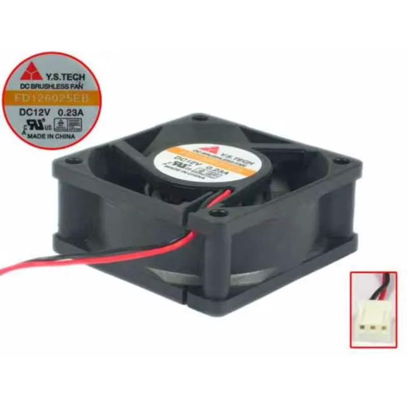 Y.S TECH FD 126025 EB DC 12 В 0,23 А 60x60x25 мм 2-проводной охлаждающий вентилятор для сервера
Y.S TECH FD 126025 EB DC 12 В 0,23 А 60x60x25 мм 2-проводной охлаждающий вентилятор для сервера