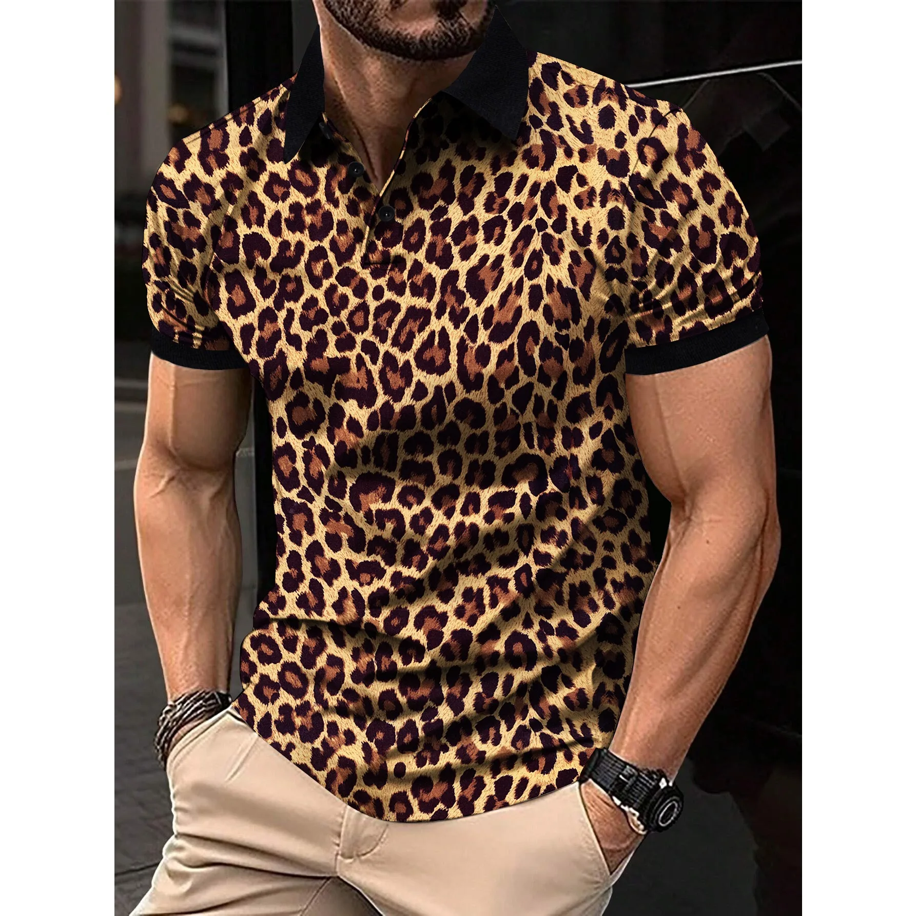 Men's Leopard Print Breathable Short-sleeved Shirt Fashion Lapel T-shirt Thin Casual Top Shirts for Men
Men's Leopard Print Breathable Short-sleeved Shirt Fashion Lapel T-shirt Thin Casual Top Shirts for Men