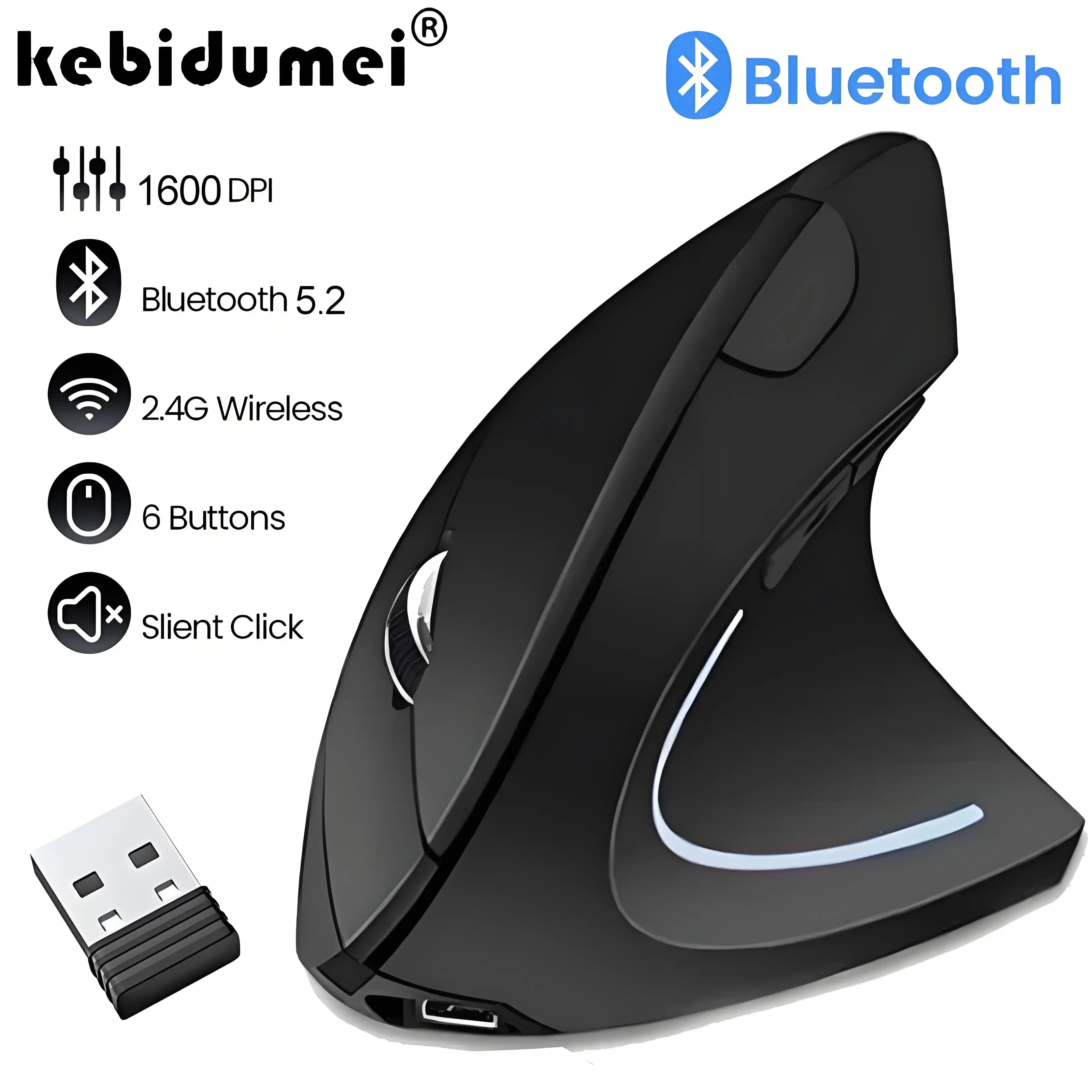 Vertical Mouse Wireless Bluetooth 2.4G Dual mode Gaming Mouse Ergonomic Rechargeable Portable Mice for Laptop PC Computer Deskto
Vertical Mouse Wireless Bluetooth 2.4G Dual mode Gaming Mouse Ergonomic Rechargeable Portable Mice for Laptop PC Computer Deskto