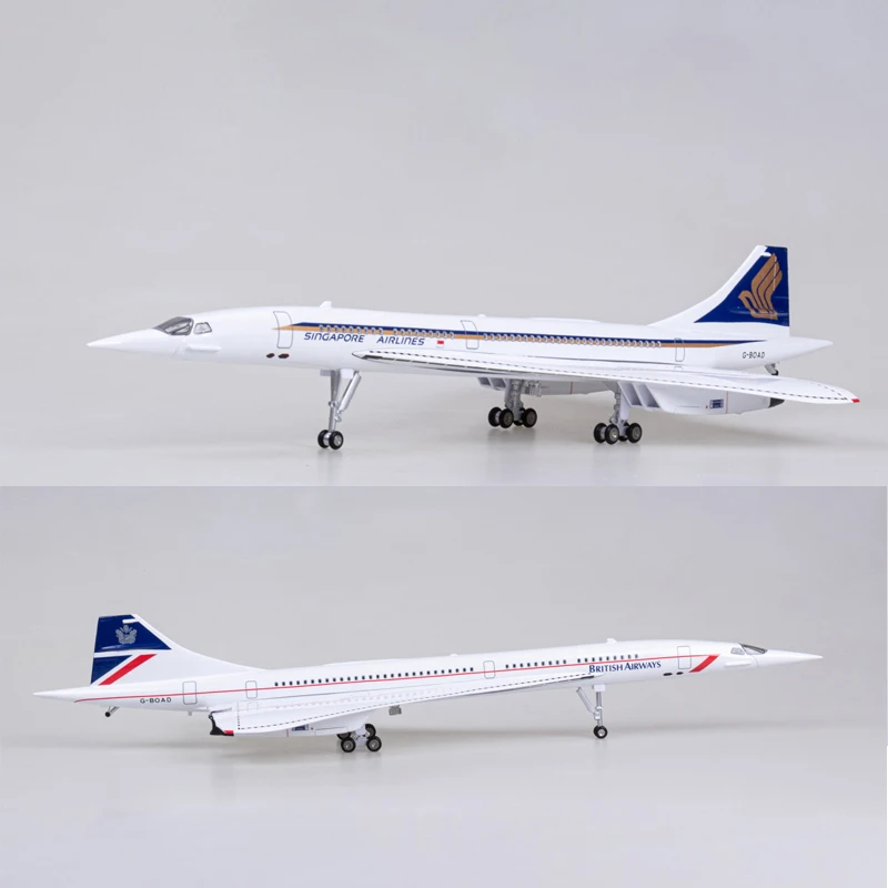 50cm1:160 Scale Singapore Airlines Concorde Resin Aircraft Model with Wheels and Lights Gift Ornaments Collection
50cm1:160 Scale Singapore Airlines Concorde Resin Aircraft Model with Wheels and Lights Gift Ornaments Collection