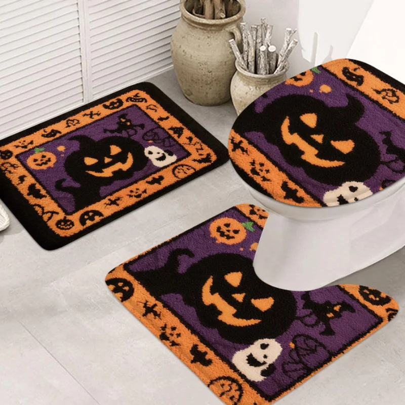 3 шт., набор праздничных украшений, напольный коврик, впитывающий противоскользящий коврик для ног с тыквой на Хэллоуин, специальный ковер для ванной комнаты и туалета
3 шт., набор праздничных украшений, напольный коврик, впитывающий противоскользящий коврик для ног с тыквой на Хэллоуин, специальный ковер для ванной комнаты и туалета