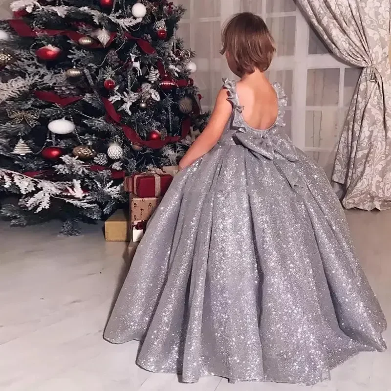 Flower Girl Dress For Wedding Birthday Fluffy Princess Birthday Party Pageant Gown Holy First Communion Girl Silver Shiny Kids
Flower Girl Dress For Wedding Birthday Fluffy Princess Birthday Party Pageant Gown Holy First Communion Girl Silver Shiny Kids