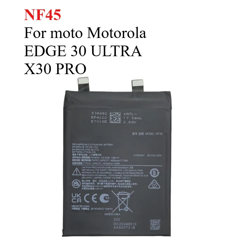NF45 Large Capacity Replacement BATTERY for moto Motorola EDGE 30 ULTRA/X30 PRO Fast Charging Fast Shipping
NF45 Large Capacity Replacement BATTERY for moto Motorola EDGE 30 ULTRA/X30 PRO Fast Charging Fast Shipping