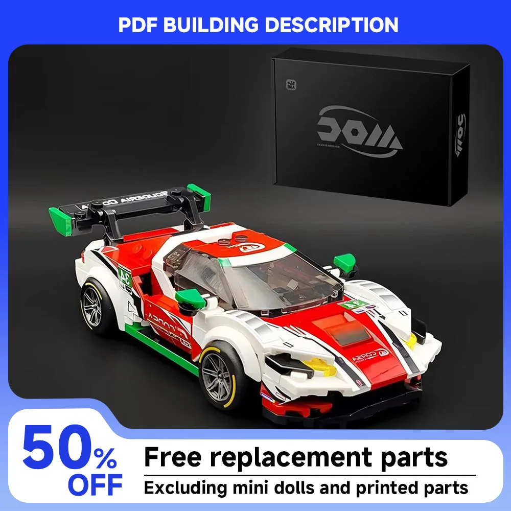 375PCS MOC Racing Series 296GT3 Speed Model DIY City Car Assembly Building Blocks Toy Children Boy Birthday Gift Collection
375PCS MOC Racing Series 296GT3 Speed Model DIY City Car Assembly Building Blocks Toy Children Boy Birthday Gift Collection