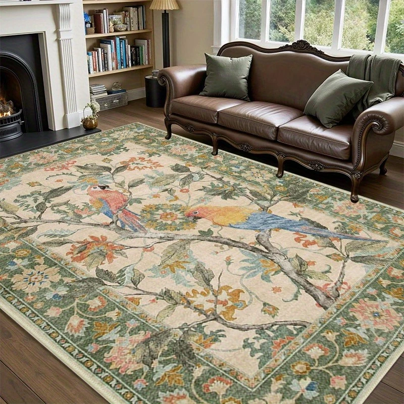Vintage Botanical Birds Blue Rug Boho Floral Natural Carpet Bedroom Living Room Decor Jardina Washable Non Slip Table Floor Mat
Vintage Botanical Birds Blue Rug Boho Floral Natural Carpet Bedroom Living Room Decor Jardina Washable Non Slip Table Floor Mat