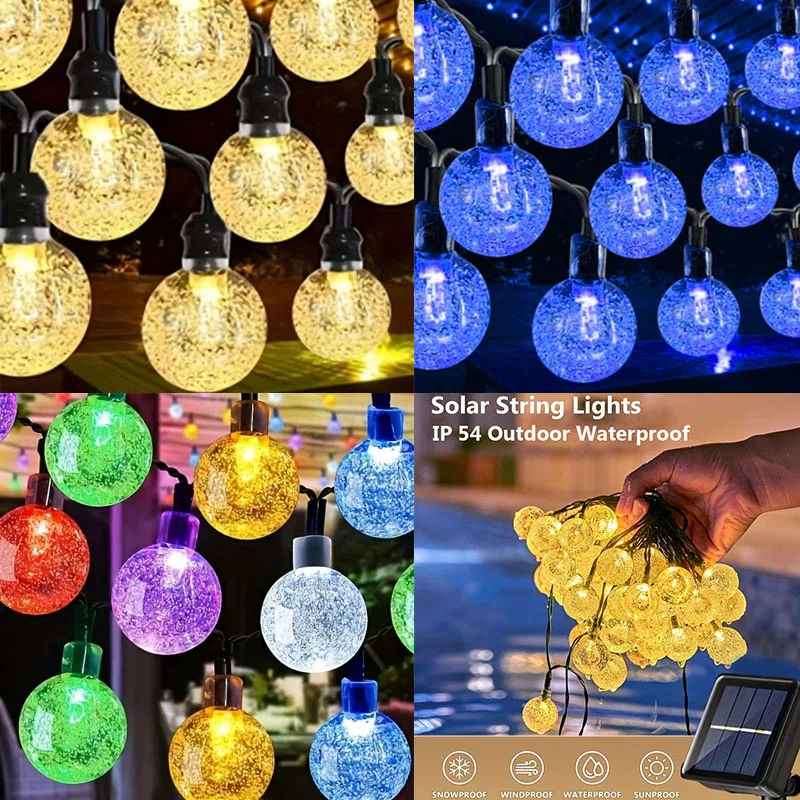 Solar String Lights Outdoor 40/50/60 LEDs Waterproof Solar Powered Crystal Globe Lights for Garden Party Christmas Decorations
Solar String Lights Outdoor 40/50/60 LEDs Waterproof Solar Powered Crystal Globe Lights for Garden Party Christmas Decorations